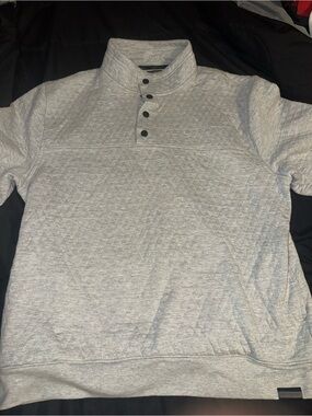 Kenneth Cole Light Gray Quilted Snap-Front Pullover